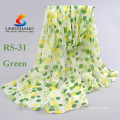 Lingshang new women's fashion long soft wrap lady shawl silk feel mulit-style chiffon scarf